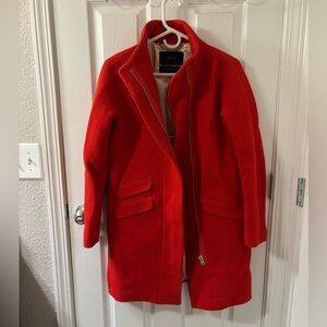 J. Crew Vibrant Red Italian Wool Coat